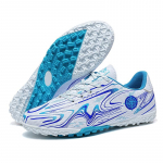 Unisex jalgpallijalatsid Nahast triibumustriga l&uuml;hikese naelaga kummist pehme tald Professionaalne kunstmurust treeniv jalgpallisaapad 42 helesinine v&auml;rv/valge