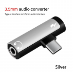 C-t&uuml;&uuml;pi USB kuni 3,5 mm k&otilde;rvaklappide heliadapter C-t&uuml;&uuml;pi 3,5 lisapistikuga k&otilde;rvaklappide laadimiskaabel USB-C adapter Huawei Xiaomi splitteri jaoks h&otilde;be
