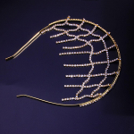 StoneFansi mitmekihilised peaketid Ehted H&otilde;bedase v&auml;rvi lingiga peapael naistele Rhinestone'i pruudi pulmajuukse aksessuaarid kingitus Gold Head Chains