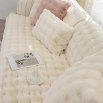 Rabbit pl&uuml;&uuml;s diivanipadi talvepolsterdatud pl&uuml;&uuml;sist padi libisemiskindel nahast diivani kate riidest r&auml;tik 70*120cm valge