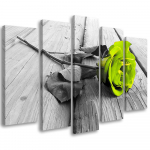 Viieosalise pildiga l&otilde;uenditr&uuml;kk Bridge roosa roheline 100x70 roheline