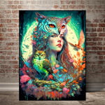 5D diy teemantmaal Uus 2023 &ouml;&ouml;kull naine teemanttikandid kunst teemantmosaiik Animetegelane armastus kodukaunistus Full Round 20x30CM