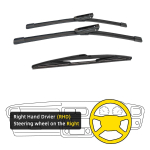 3 TK Citroen C4 Grand Picasso / C4 Picasso MK1 jaoks 2008-2013 30 30 14 eesmised tagumised klaasipuhasti harjad esiklaas esiklaasi aknal&otilde;ikuri tarvikud 2013 Right Hand