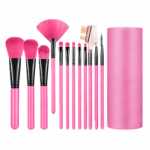 12tk Komplektid Meigipintslid T&ouml;&ouml;riist Lauv&auml;rv Jumestus Kulmude Huulepintsel Kosmeetika Nahktass barrel lilla