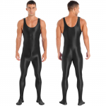 Meeste kehaline kombinesoon, varrukateta t&auml;is&uuml;likond, &uuml;hes t&uuml;kis dressipluus Bodystocking &ouml;&ouml;r&otilde;ivad M must