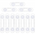 10 laste turvalukku L&auml;bipaistvad beebi turvalukud 3M plastikust lukud kappide, sahtlite, tualettide, k&ouml;&ouml;kide, uste, akende ja k&uuml;lmikute jaoks 17x2x2cm