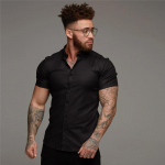 Meeste moodne kleidis&auml;rk Suvine klassikaline Slim Fit Button L&uuml;hikeste varrukatega s&auml;rgid Meestele Casual Business Meeste Hipsteri sotsiaalne s&auml;rk S