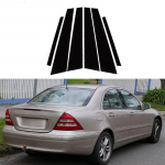 Mercedes-Benz C-klassile (W203) 2001-2007 l&auml;ikiv klaver, must autoukse akna sammas posti trimmi kleebised automaatne stiil