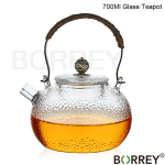 BORREY Jaapani kuumakindlast klaasist teekann koos filtriga, k&otilde;rge boorsilikaatklaasist kuumutatud veekeetja kohvi-lille teekann 700 ml 700Ml(1pcs)