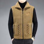Kahepoolne jope vest meestele Kvaliteetne soe mood vabaaja Gilet meeste jope varrukateta vest Talvine lambavillane mantel L