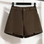 L&uuml;hikesed p&uuml;ksid naiste tviid vabaaja paksud, vabad k&otilde;rge v&ouml;&ouml;kohaga laia s&auml;&auml;rega A-kujulised saapad p&uuml;ksid M kohv