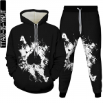 Pokker Graphic 3D Print Meeste &otilde;ues Mood Riided Spordidress Kost&uuml;&uuml;m Homme 2-osaline Komplekt Kapuutsid Jooksup&uuml;ksid Suured S-6XL XL