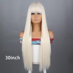 Miss Wig pikk valge parukas s&uuml;nteetiline k&otilde;rge temperatuurikindel naiste pruun tukkidega parukas, sobib Cosplay Lolita jaoks 65cm