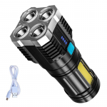 Multifunktsionaalne LED-ekraaniga taskulamp 4-režiimiline heleduse reguleerimine v&auml;litingimustes h&auml;daolukorras kasutamiseks