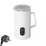 Elektriline piimavahustaja 4-in-1 400W 580ml/19.61oz Kuuma ja k&uuml;lma piimavahustaja Vaikne toimimine Libisemisvastane roostevabast terasest piimaauruti EU Plug valge