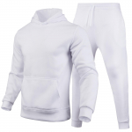 S&uuml;gistalvine dressi&uuml;likond Meeste 2-osalised t&auml;iskapuutsiga komplektid Meeste komplektid &Uuml;likond Meeste Fliisist Sport-Hoodie Dressip&uuml;ksid Kaheosalised komplektid M valge