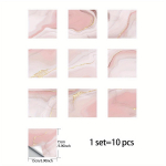 10 tk Isekleepuvad eemaldatavad PVC imitatsiooniga plaatide kleebised Luksuslikud marmorist veekindlad seinakleebised toa lasteaed lasteaed elutuba 10pcs * 5.9" * 5.9"