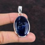Sodaliidi ripats Gemstone ripats K&auml;sit&ouml;&ouml;ehe 925 Sterlingh&otilde;bedast ripats Sodaliidist ehted Kingitus talle Naiste ripats T&auml;iesti uus ripats