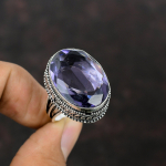 Lihvitud Aafrika amet&uuml;stist s&otilde;rmus 925 Sterling h&otilde;bedane s&otilde;rmus K&auml;sitsi valmistatud antiikne s&otilde;rmus Ilus kalliskivist ehe vintage s&otilde;rmus, saadaval s&otilde;rmuse suuruses Adjustable