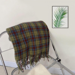 Punane ruuduline naiste sall Talvine paksendatud, sooja imitatsiooniga ka&scaron;miirist ruuduline sall kaela One Size