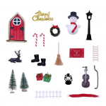 J&otilde;ulup&auml;kapiku uksekomplekt Xmas Vintage Style Mini kompaktne peene t&ouml;&ouml;tlusega puidust p&auml;kapiku uks miniatuursete kastidega Sets