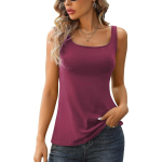 Charmleaks naiste topp sisseehitatud polsterdatud rinnahoidjaga, reguleeritava laia rihmaga Camisole puuvillased Cami s&auml;rgid 2XL