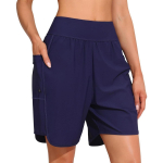 Charmleaks naiste 6-tollised ujumisp&uuml;ksid k&otilde;rge v&ouml;&ouml;kohaga lauap&uuml;ksid taskutega Kiirelt kuivavad UPF50+ ujumistrikoo p&otilde;hjad, sisseehitatud p&uuml;ksik M