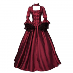 Holloweeni naiste vintage kleit Keskaegne Cosplay renessansiaegne pitsiline kleit, varrukatega maast pikk kleit Maxi pikk kleit M punane