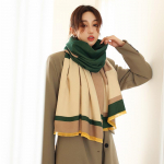 Ka&scaron;miir-imitatsiooniga sall s&uuml;gistalvine soe naiste kahepoolne paks Sall Sall kollane/tumesinine