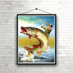 5D DIY Teemantmaaling Kalad Loomad Teemanttikandid Ristpistes Mosaiik T&auml;ieliku paigutusega Kodukaunistus Round drill 30x40cm