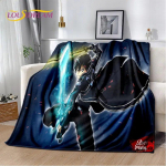 Sword Art Online SAO Anime Cartoon pehme pl&uuml;&uuml;sist tekk, flanelltekk elutuppa magamistoa voodi diivan piknikule lastele 75x100cm (30x40inch)