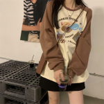 Korea Kawaii kassimustriga T-s&auml;rk Naiste Suured t&auml;navar&otilde;ivad Graafilised T-s&auml;rgid Y2k Kassipoeg Armsad Naljakad T-s&auml;rgid Harajuku Naiste riided M khaki