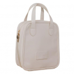 Rippuv reisikosmeetikakott Suure mahutavusega meigikott jagajaga Kunstnahast veekindel tualett-tarvete kott T&otilde;mblukuga suletav tualett-tarvete korraldaja valge