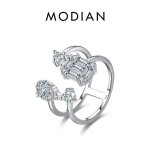 MODIAN 925 Sterling Silver Luksuslik s&auml;delev CZ avamiss&otilde;rmus Klassikaline pulmas&otilde;rmused naistele aastap&auml;eva ehted h&otilde;be