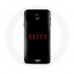 &Uuml;mbris Samsung Galaxy J3 2017 Elite 5. hooaja punase logoga mustal taustal