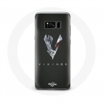 &Uuml;mbris Samsung Galaxy S8 Vikings Series 6. hooaja logoga V M&otilde;&otilde;gahall must taust