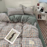 Ins Style voodipesukomplekt Nordic &uuml;he kahekordse lameda linaga tekikott Padjap&uuml;&uuml;r Pehme mikrokiust t&auml;issuuruses voodipesu 1.2m