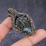 Natural Tibetan Turquoise Copper Wire Wrap Tree Of Life Pendant 2.36 m5j52