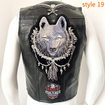 Euroopa Harley mootorrattavest Nahast vest s&otilde;idujakk Meeste nahast &otilde;lg Bio Green Magic tikandid m&auml;rgi disain XXXL