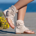 Naiste Rooma naiste vintage-saapad Tutt-sandaalid Gladiaator Retromood suvine vabaaja 35 beež