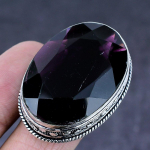 Natural Amethyst Gemstone Handmade 925 Steling Silver Jewelry Ring Size 7.5 a0m41