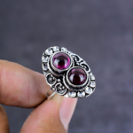 Natural Pink Rubilite Gemstone Handmade 925 Sterling Silver Ring Size 10 p0o31