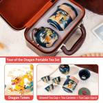 2024. aasta draakoniaasta eksklusiivne teekomplekt &ndash; draakoni mustriga kanister ja tassid koos kvaliteetse kandikuga &ndash; ideaalne kingitus tees&otilde;pradele ja kultuurihuvilistele