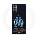 Coque Maniacase pour Samsung Galaxy A05s OM logo bleu et dor&eacute;e stade