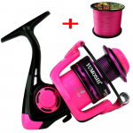 Stong Power Fishing Reel + Line 2000-7000 Spinning Stabiilsem iga kalaliigi jaoks Vasak-/parempoolne ketrusrull Max Drag 5-12 kg 2000 series roosa