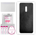 apgo Protective Skin Sticker for the back compatible with Realme X, Wrap Film, Foil, Vinyl - Pattern Black Leather