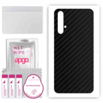 apgo Protective Skin Sticker for the back compatible with Honor 20, Wrap Film, Foil, Vinyl - Pattern Carbon Black