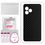 apgo Protective Skin Sticker for the back compatible with Realme C53 RMX3762, Wrap Film, Foil, Vinyl - Pattern Carbon Black