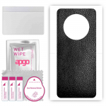 apgo Protective Skin Sticker for the back compatible with ZTE Voyage 40, Wrap Film, Foil, Vinyl - Pattern Black Leather