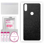 apgo Protective Skin Sticker for the back compatible with Doogee Y8, Wrap Film, Foil, Vinyl - Pattern Black Honeycomb